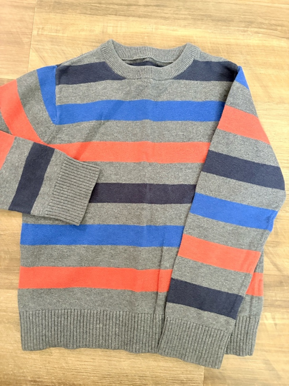 Children’s Place Gray Sweater with Blue and Orange Stripes